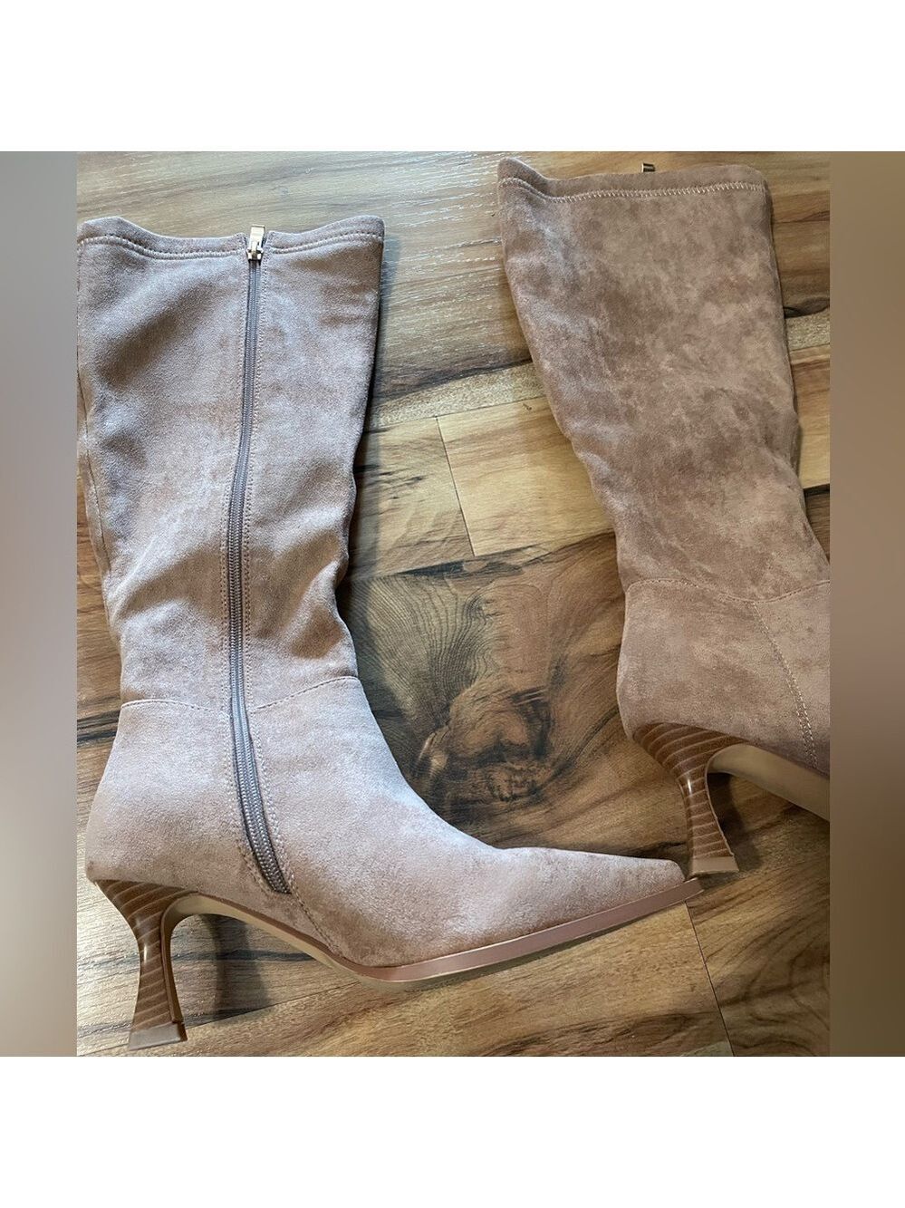 Women's Tan Suede Knee High Boots Size 5.5 - Picture 5 of 12